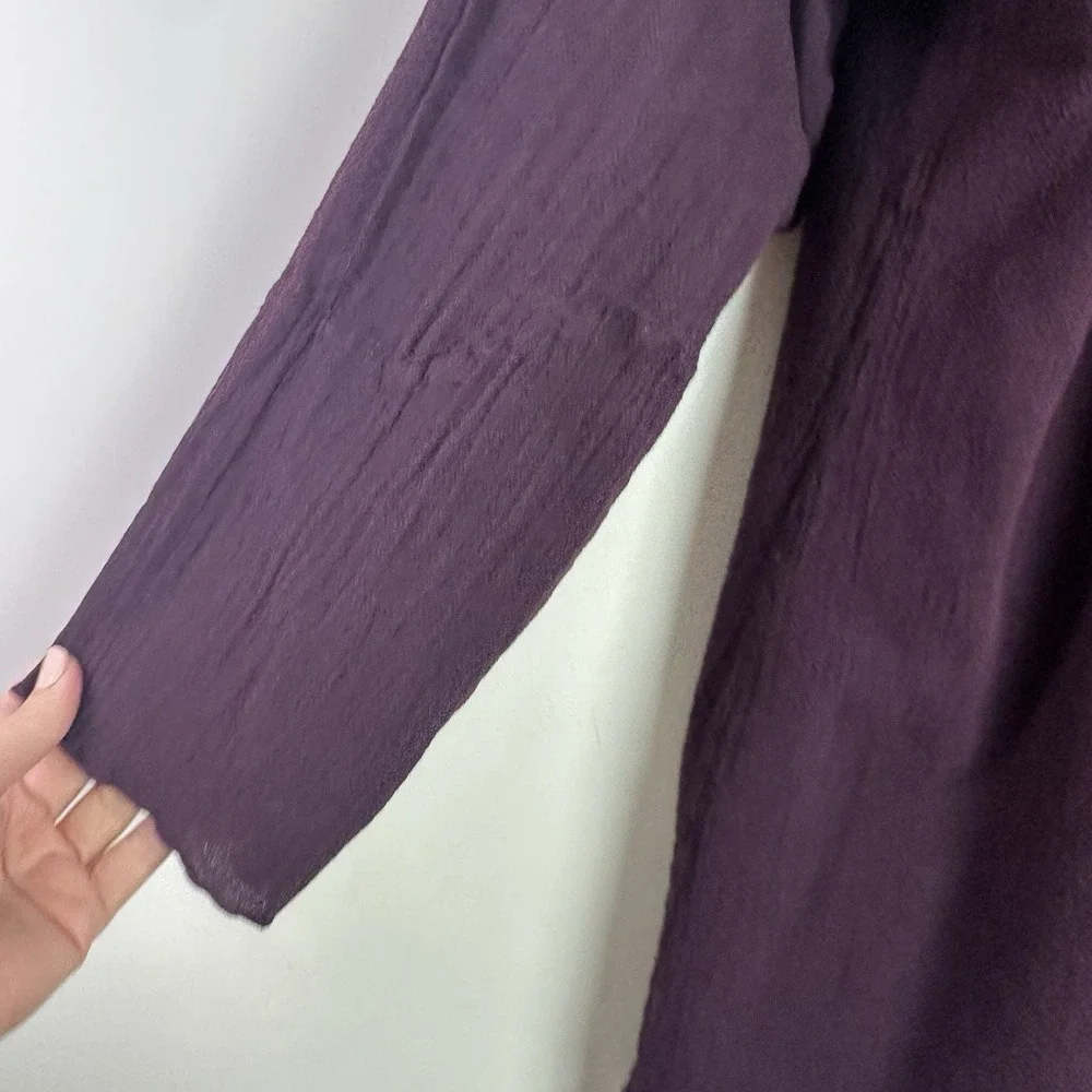 Oh My Gauze Jacket women SZ 1 M Oversized Long Ruffled Kimono Cardigan